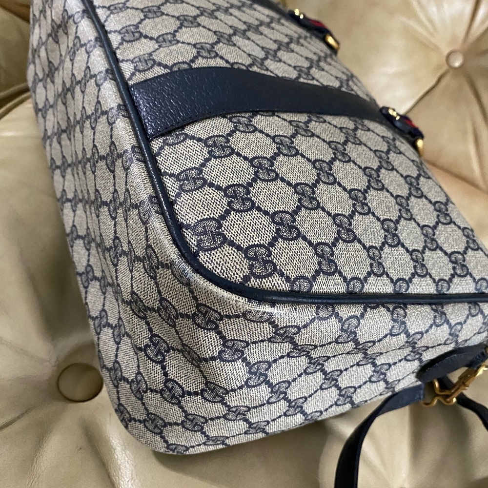Gucci A-Frame GG Duffel Tote Web Stripe w/Modified Crossbody Strap Vintage - Picture 8 of 14